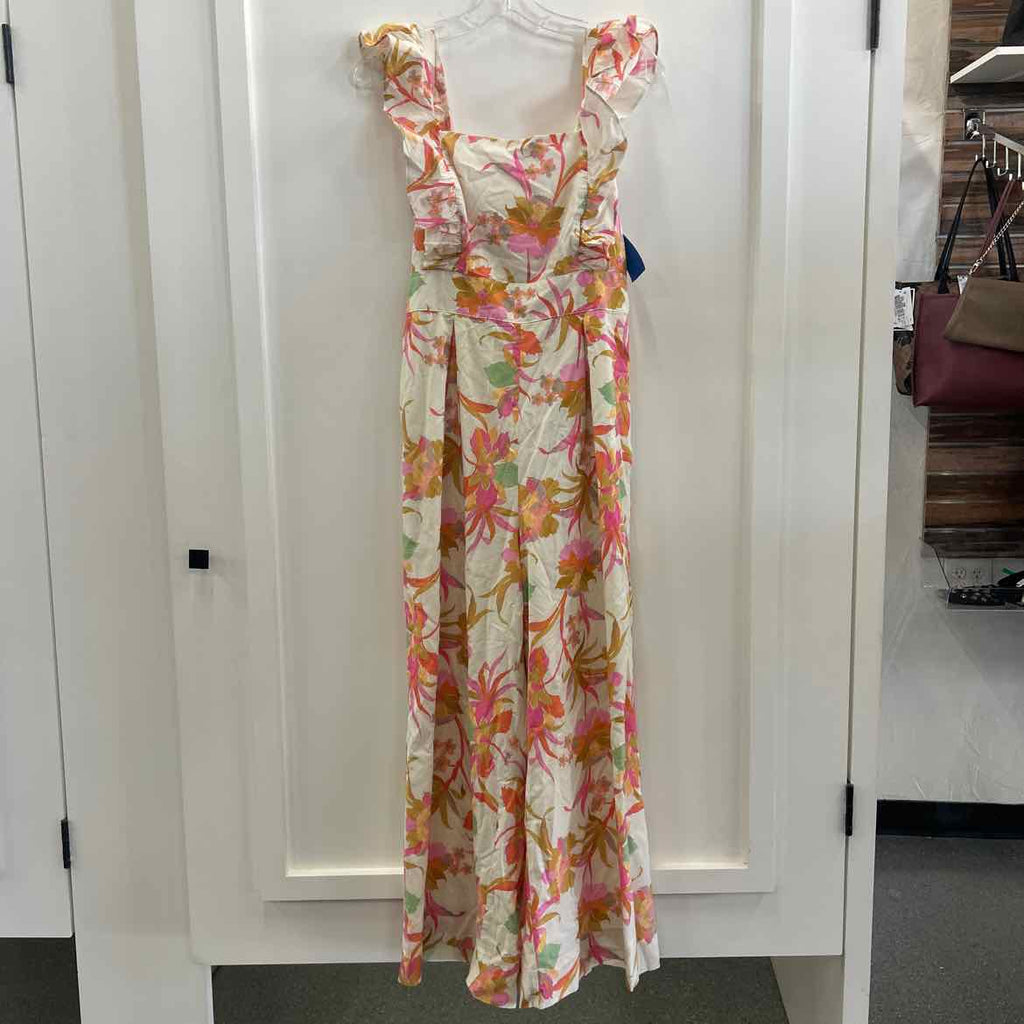 Taylor Size 10 White Pink Preloved Dress