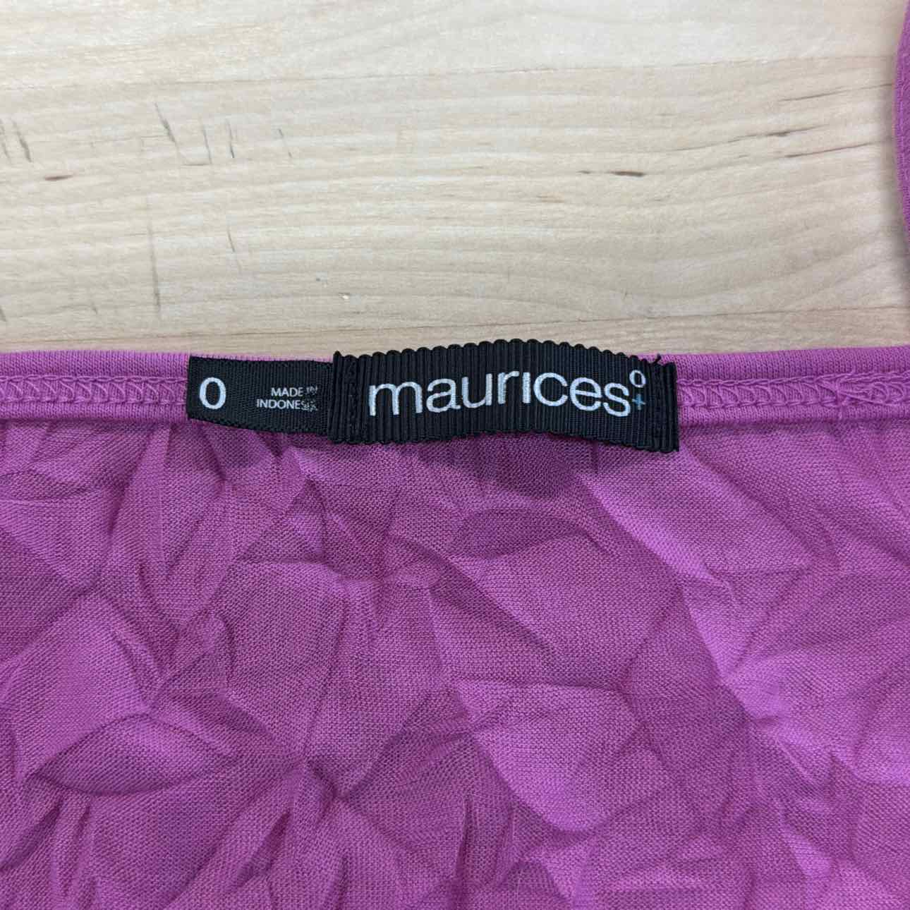 Maurices Size 0 Purple Used Tank