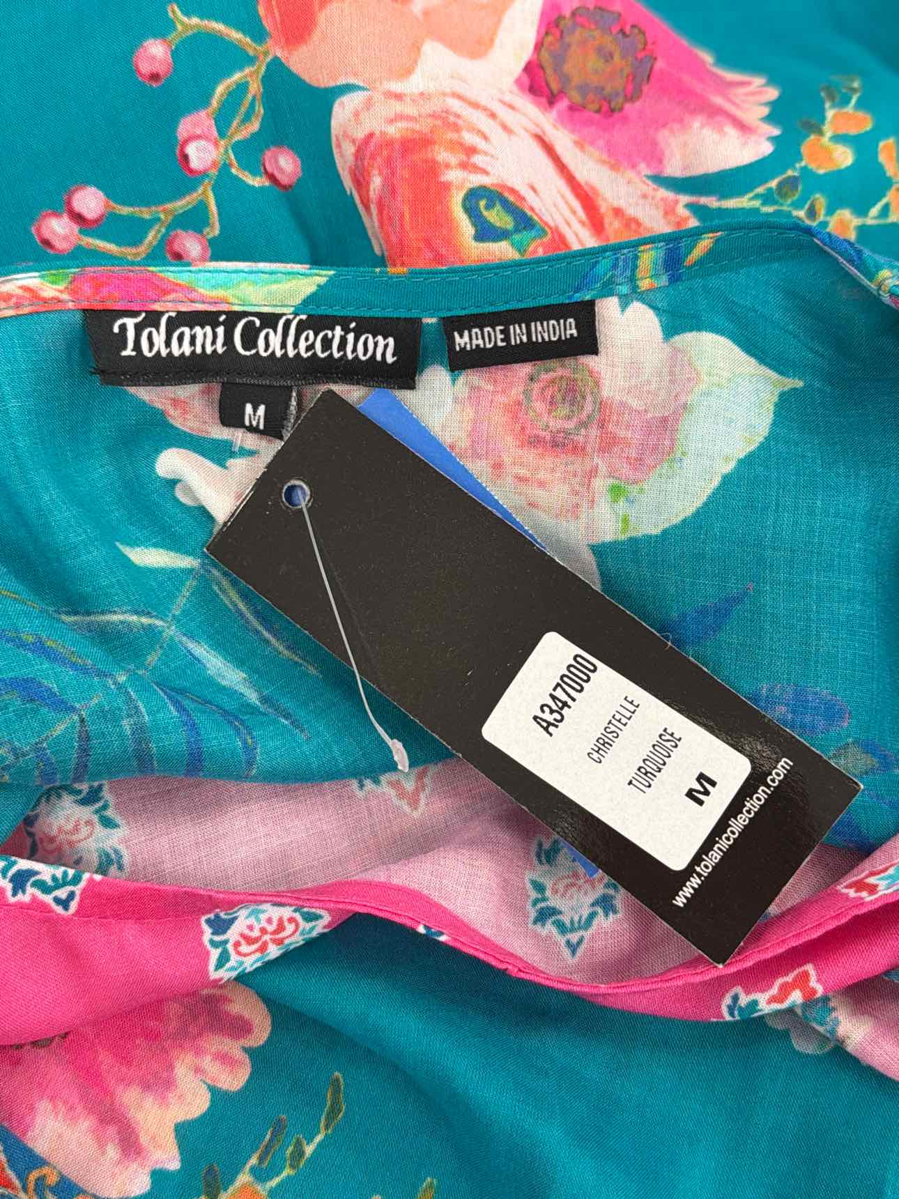 Tolani Size M teal & pink Shirt