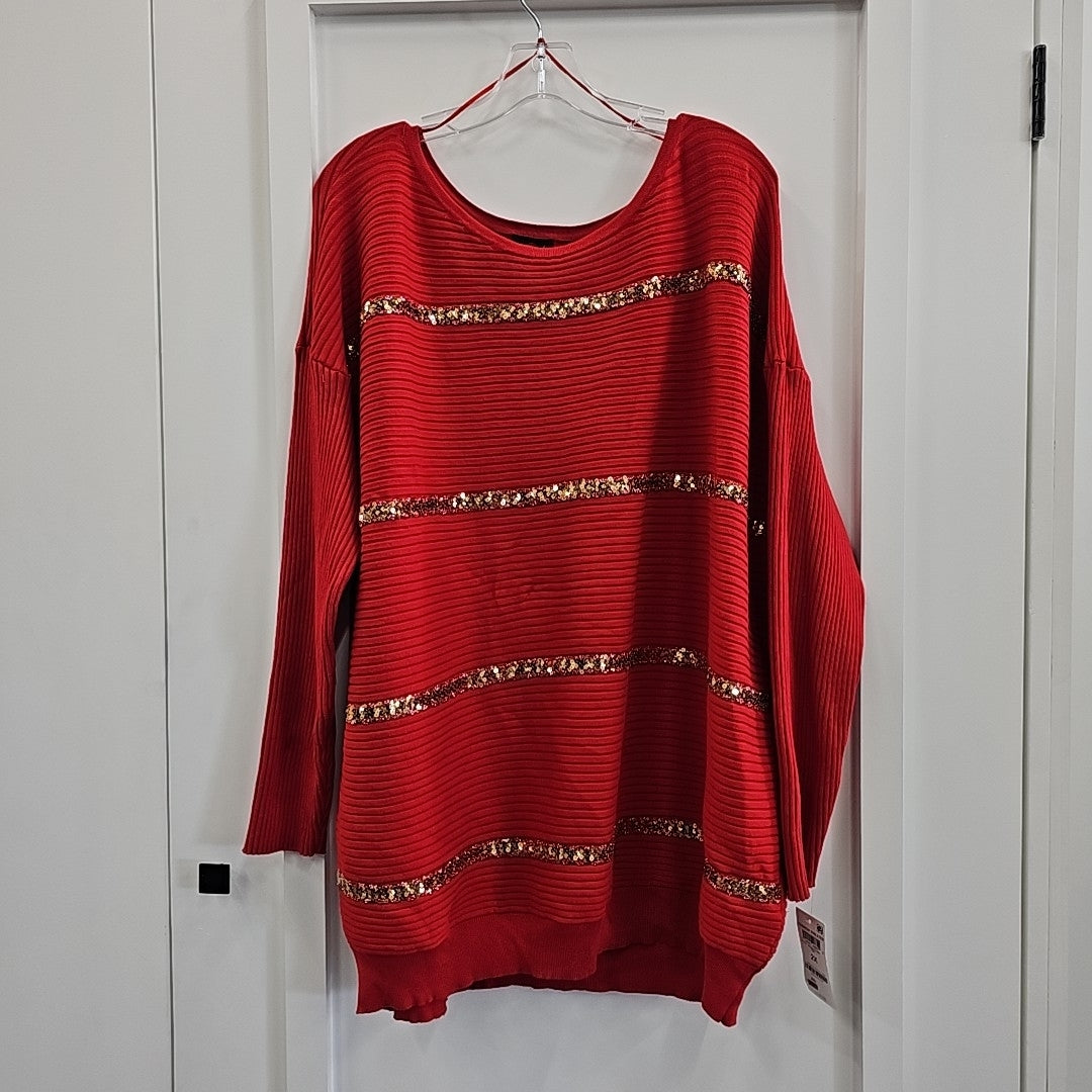 JM Collection Size 2X Red Sweater