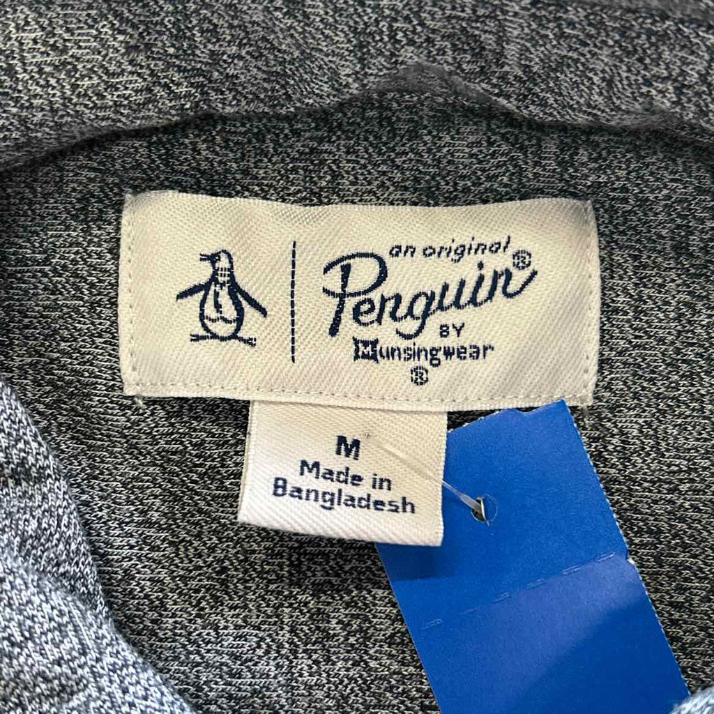 Penguin Size M Gray Preloved MENS Button Down Shirt