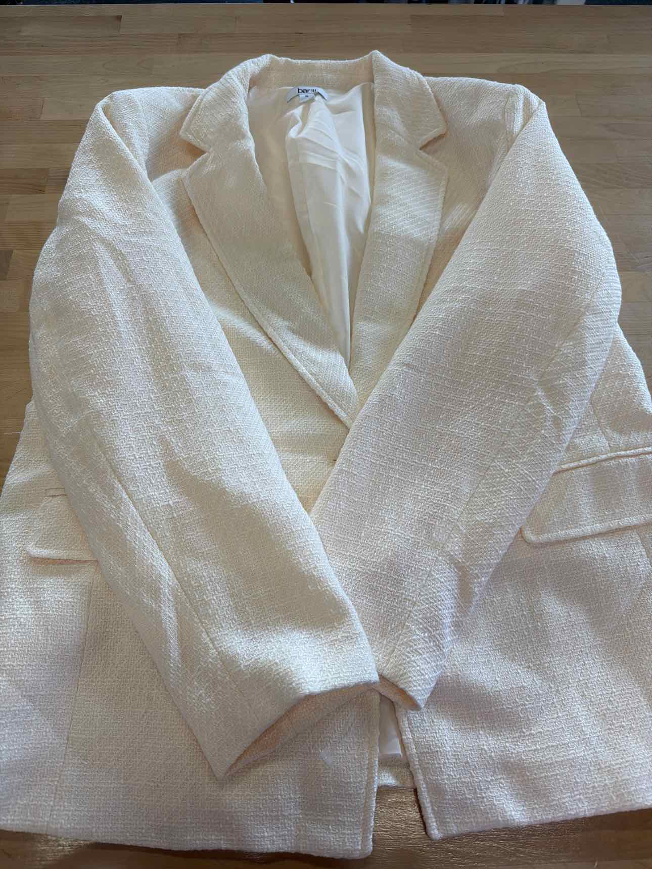 Bar III Size XL White Blazer