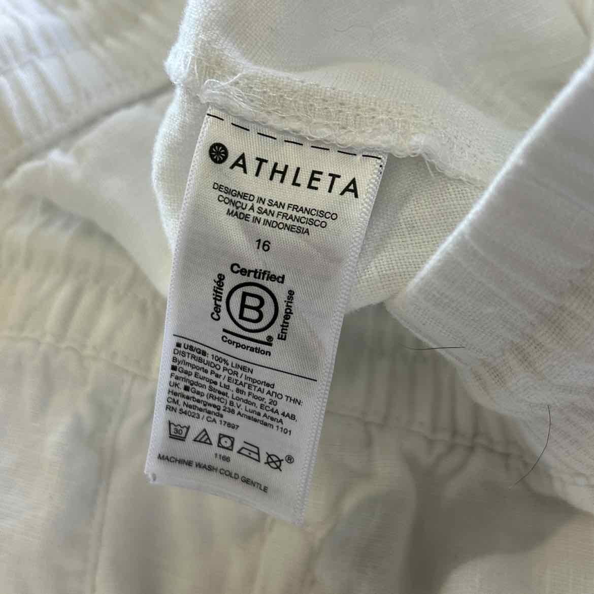 Athleta Size 16 White Linen Preloved Jogging Pants