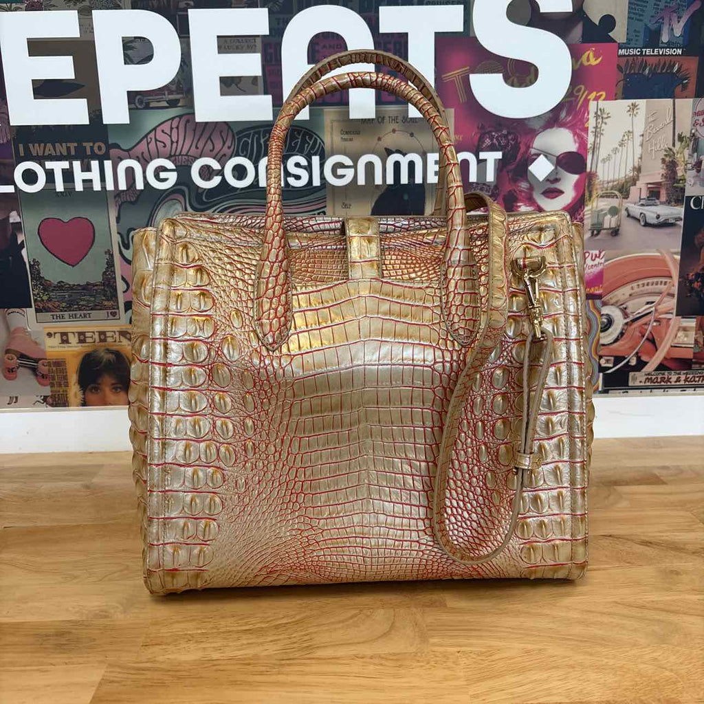 Brahmin Tan/Pink Preloved Handbag