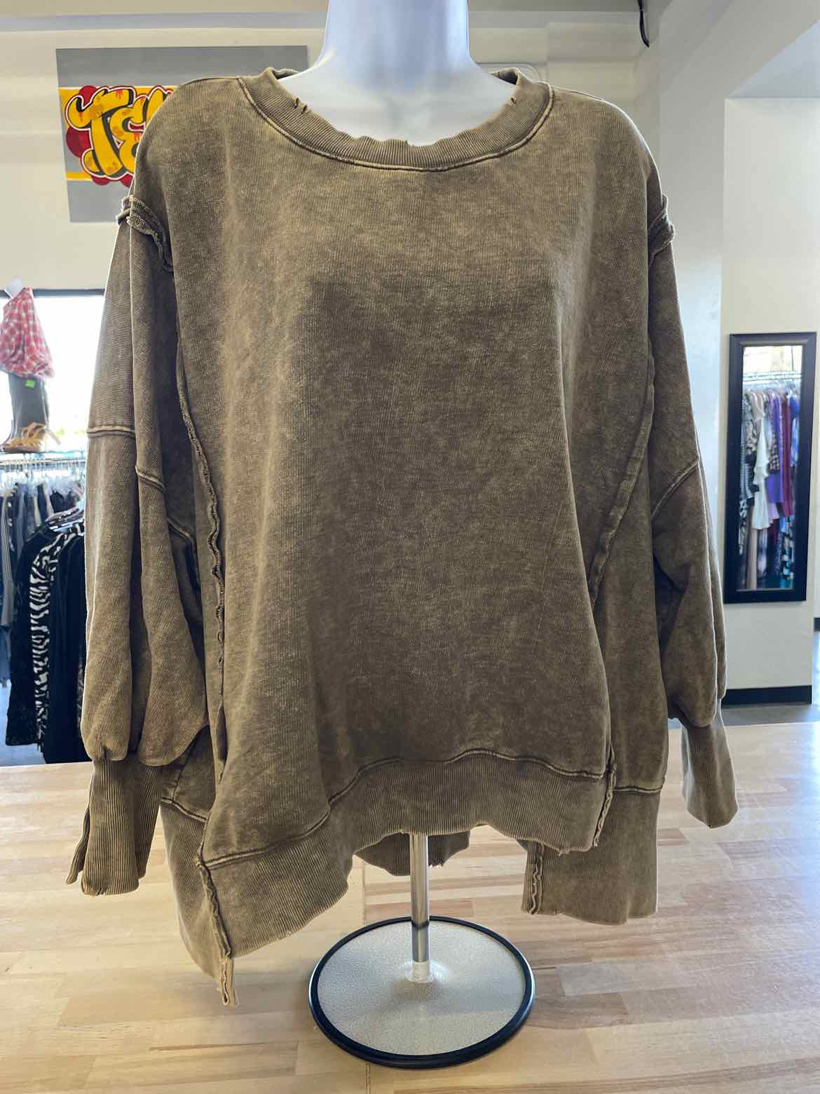 Zenana Size S/M Green Sweatshirt