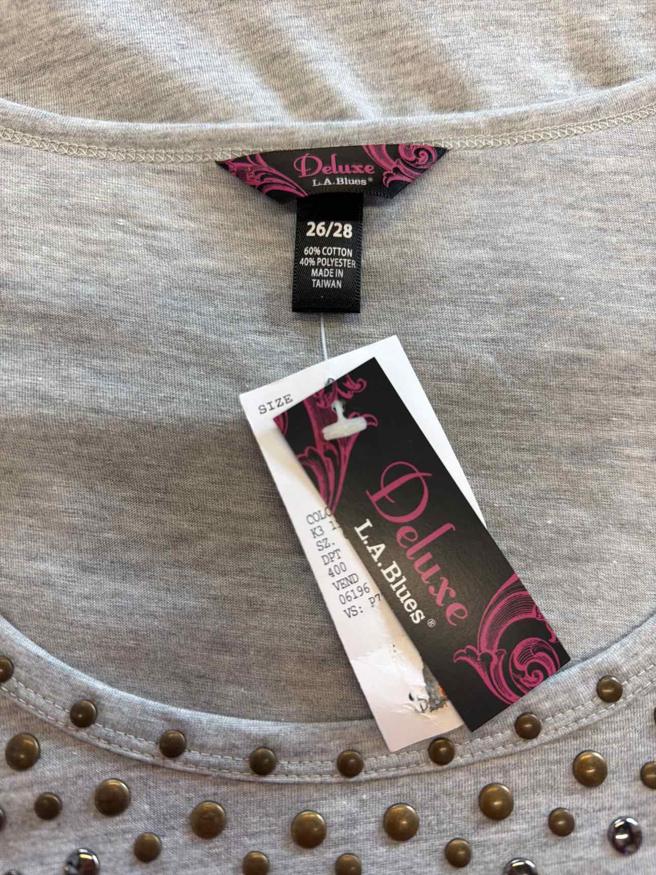 LA Blues Size 26/28 Gray Studs Shirt