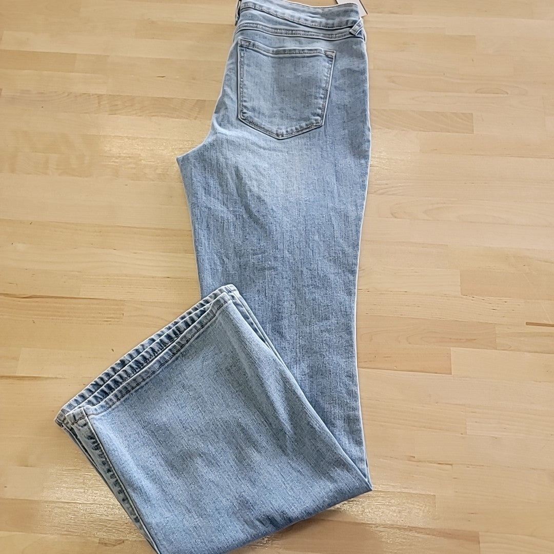 Rewash Women's Low-Rise Distressed Flare Jeans - Medium Wash - Size 11