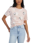 Love Tribe Juniors' Hello Kitty Crewneck T-Shirt - Peach Whip