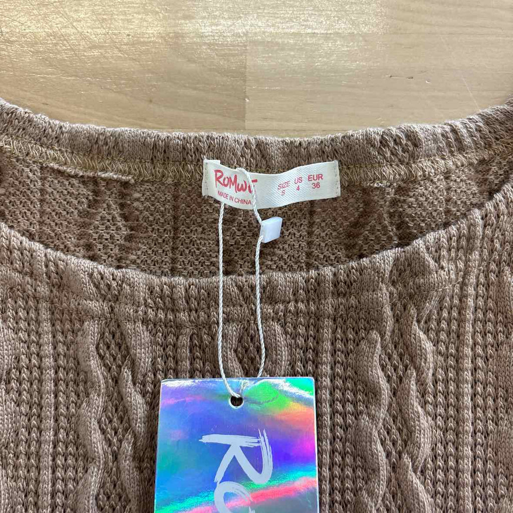 Romwe Size S Brown Knit Longsleeve