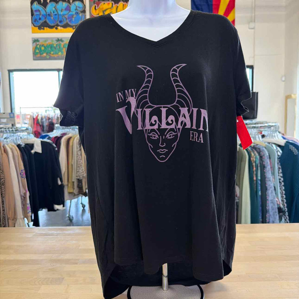 Disney Size M Black Used T-shirt