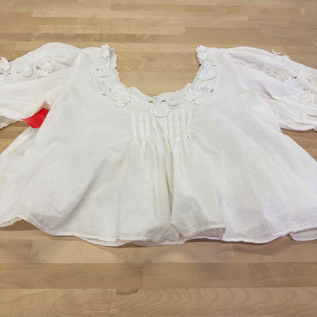 Free People Size M White Preloved Blouse