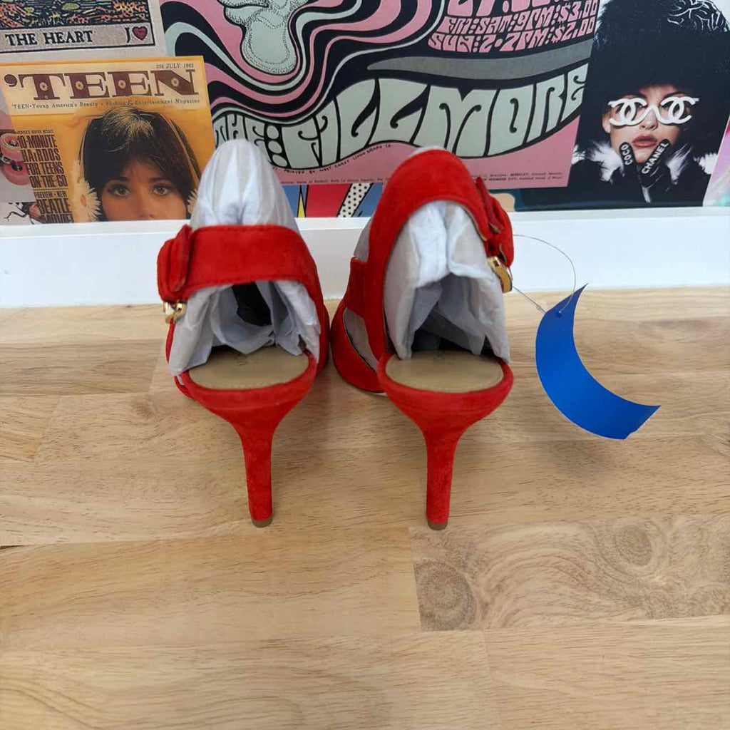 Michael Kors Size 8 Red/Orange Suede New Sandals