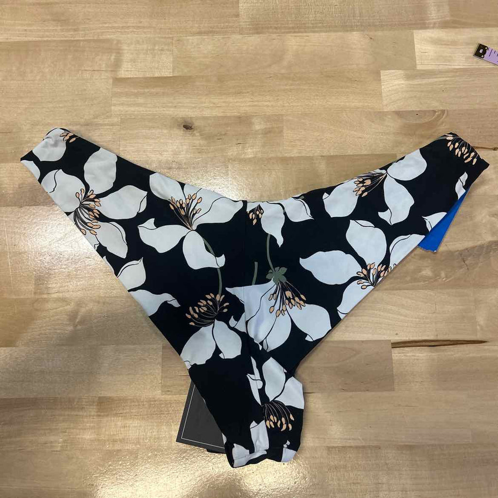 Volcom Size L Midnight Lily Printed Cheeky Bikini Bottoms