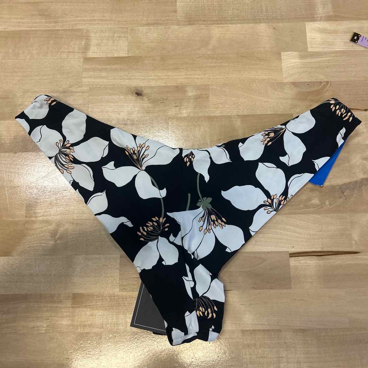 Volcom Size L Midnight Lily Printed Cheeky Bikini Bottoms