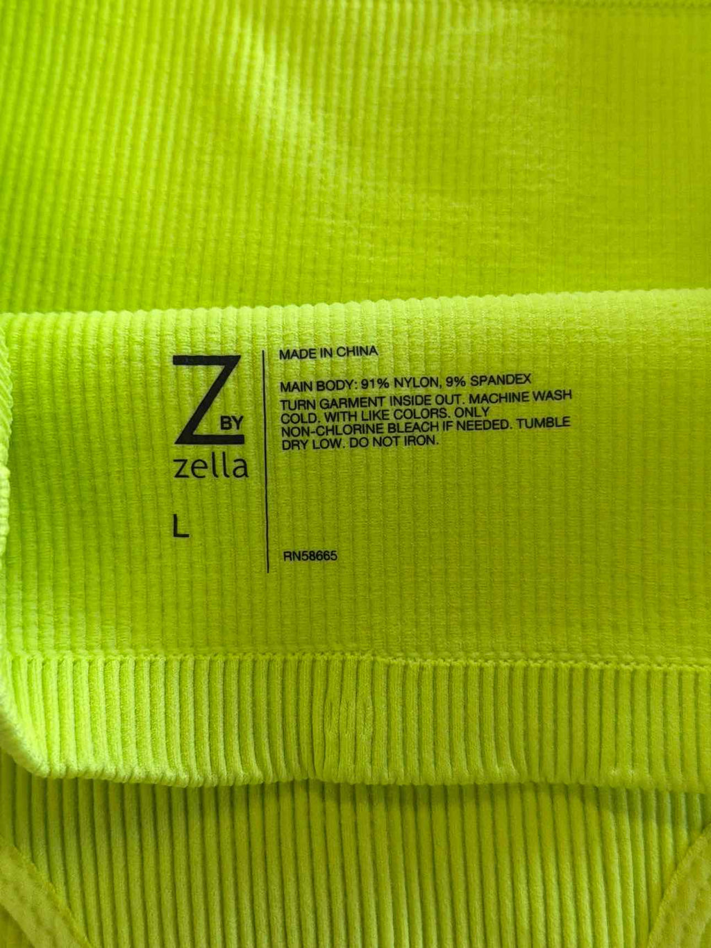 Zella Size L Neon green Used Tank