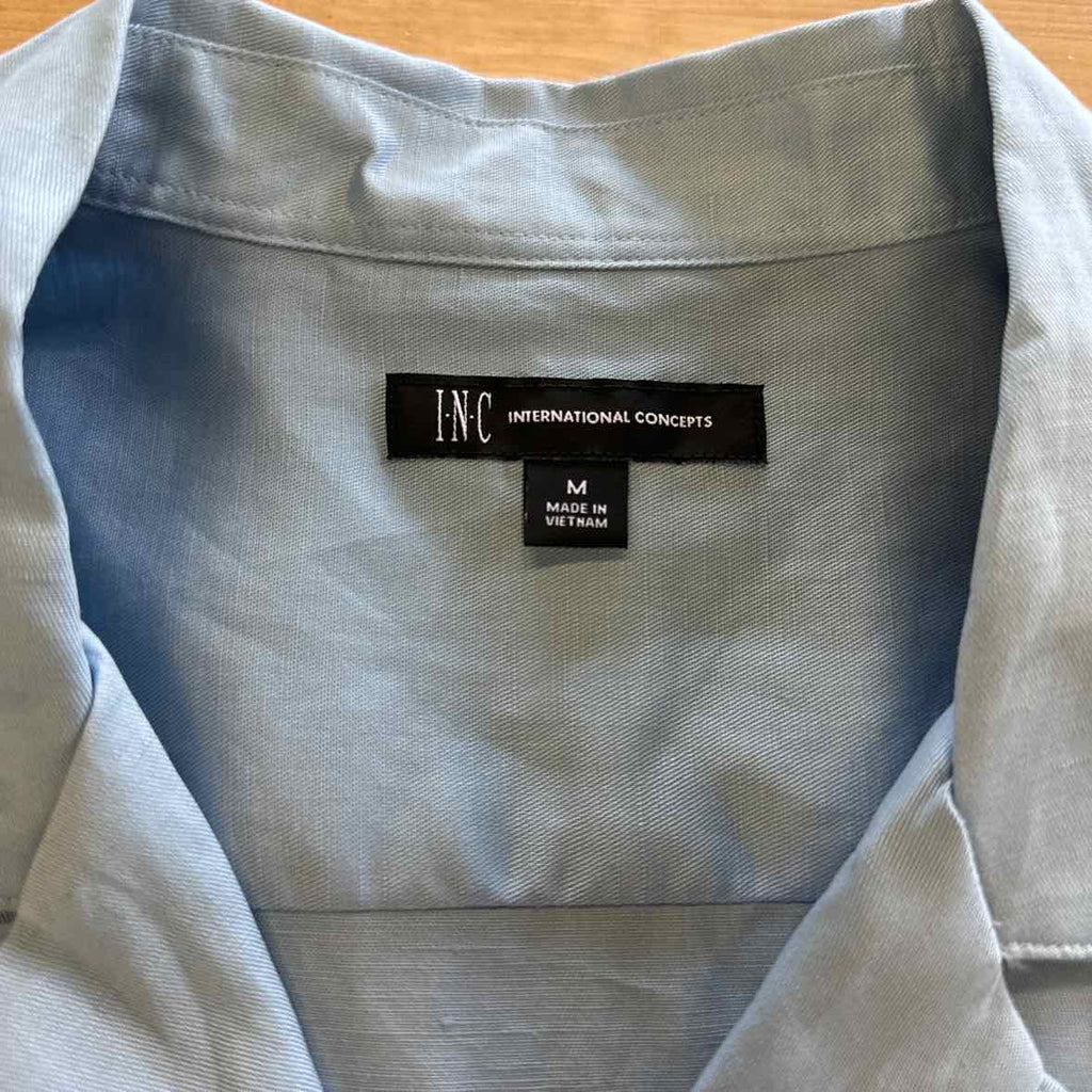 INC Size M Blue MENS Button Down Shirt