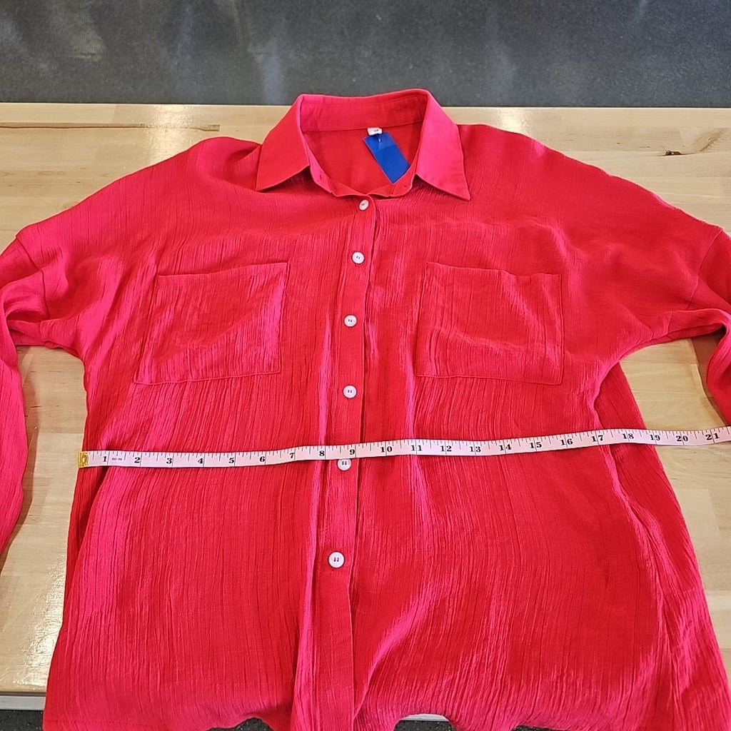 Diosun Size S Red Button Down Shirt