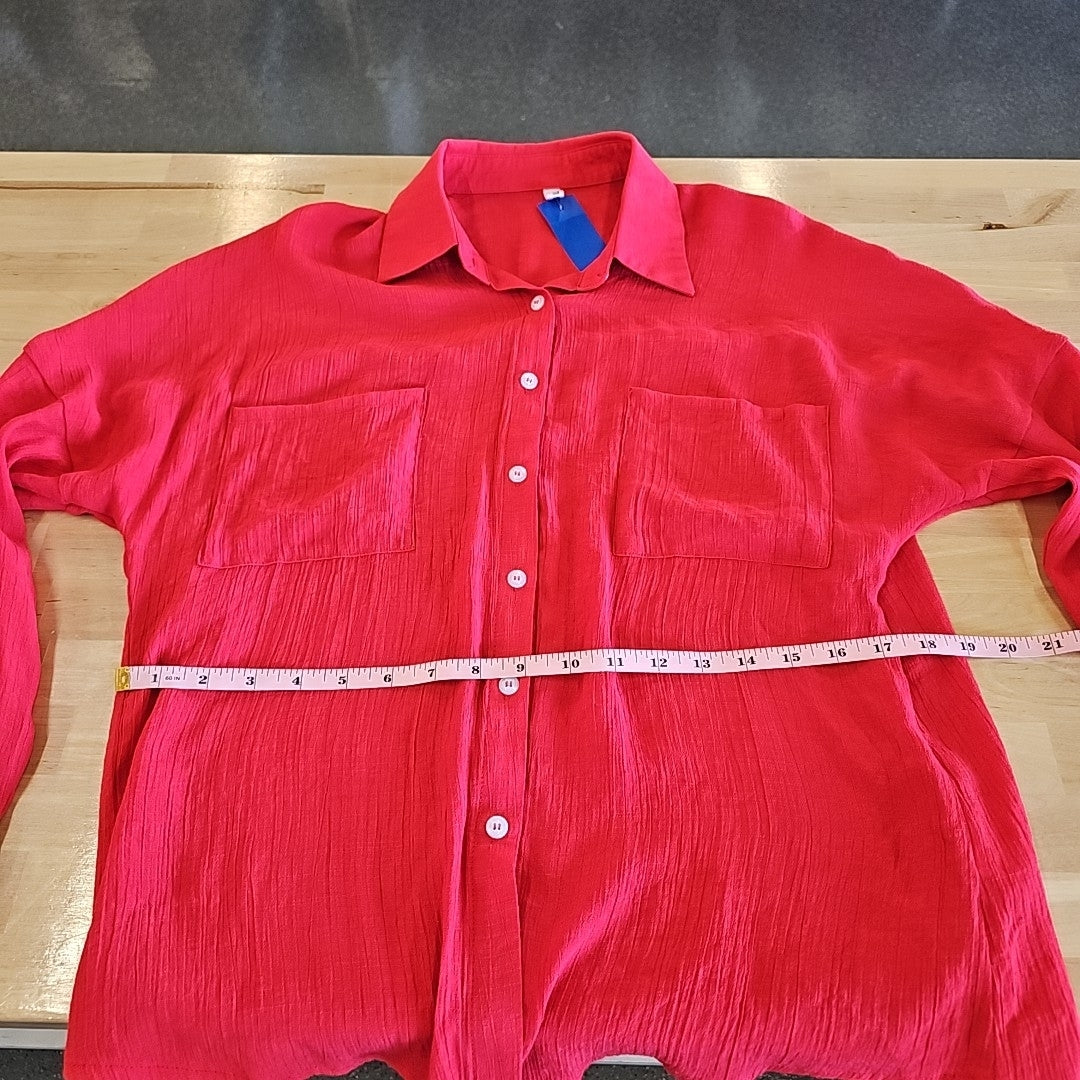 Diosun Size S Red Button Down Shirt