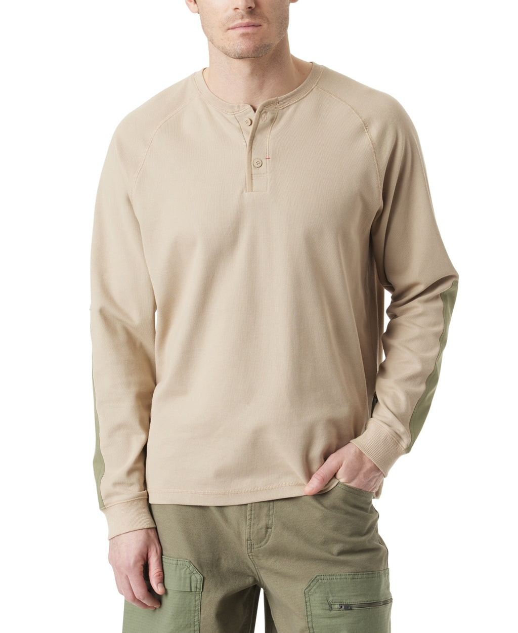 Bass Outdoor Size L Tan MENS Long Sleeve Shirt