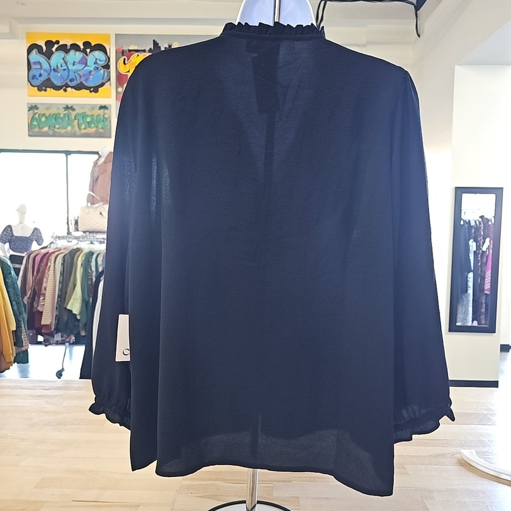 CeCe Size L Black New Long Sleeve