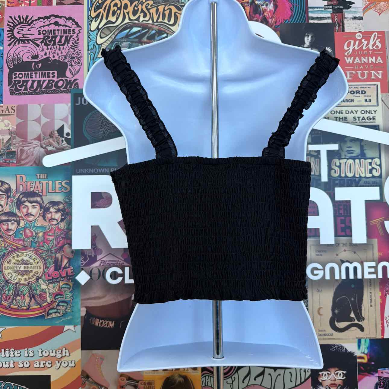 Self E Size L Lace-up Eyelet Sleeveless Corset - Black