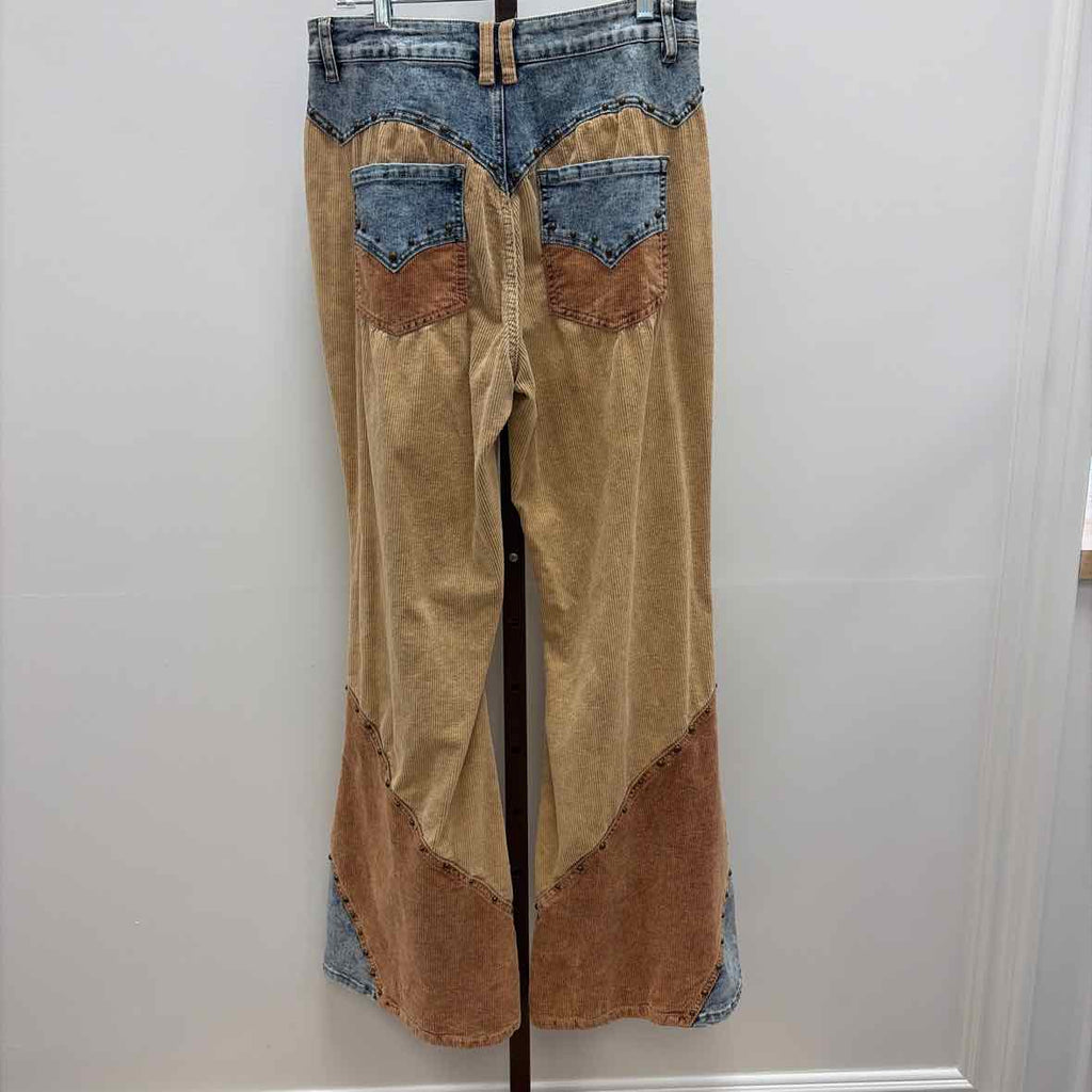 Oli & Hali Size L Blue Brown Ribbed Preloved Pants