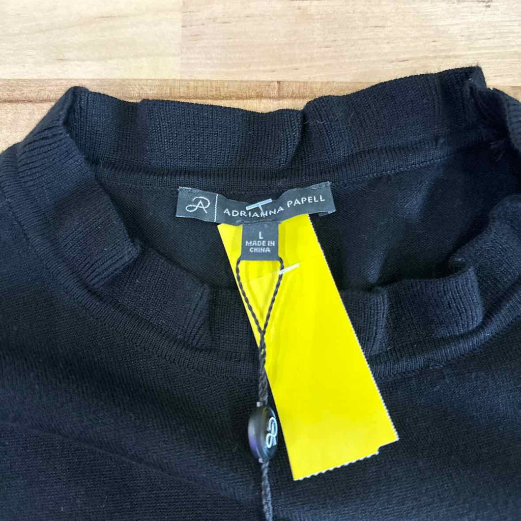 Adrianna Papell Size L Black Blouse