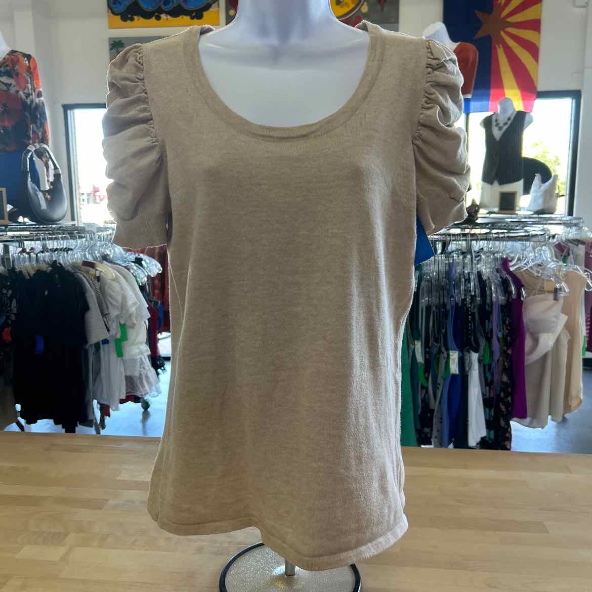 Style & Co. Size L Beige Preloved T-Shirt SS