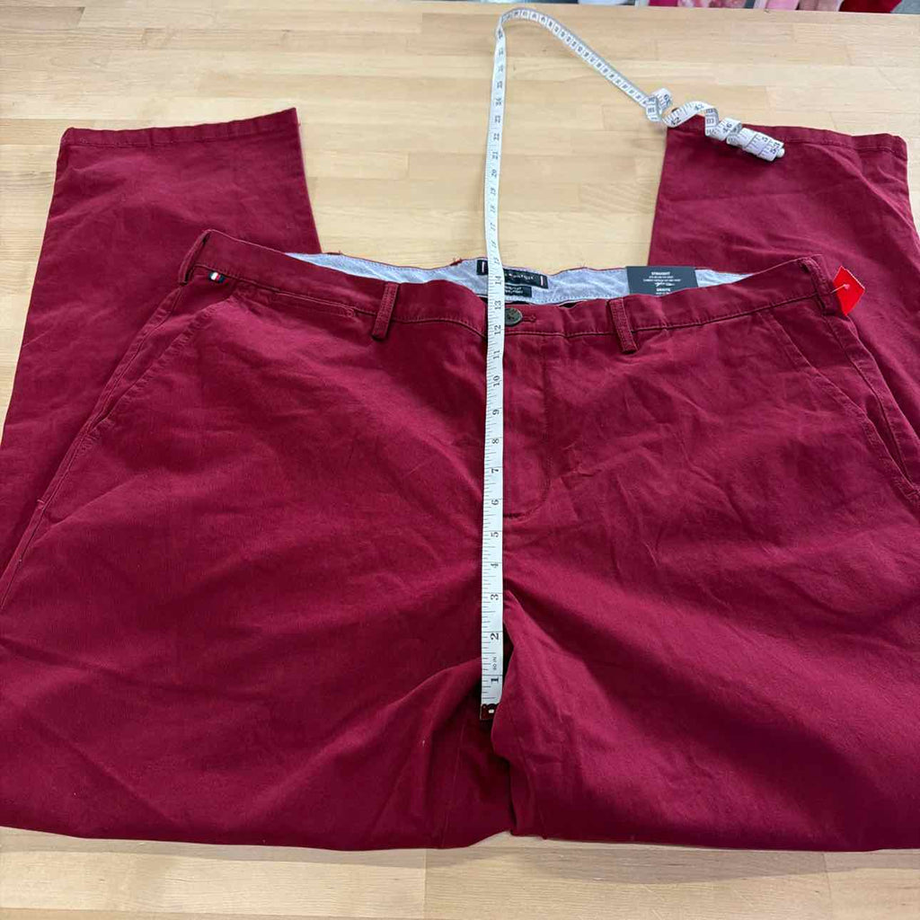 Tommy Hilfiger Men's Straight-Fit Denton Flex Chino Pants - Rouge