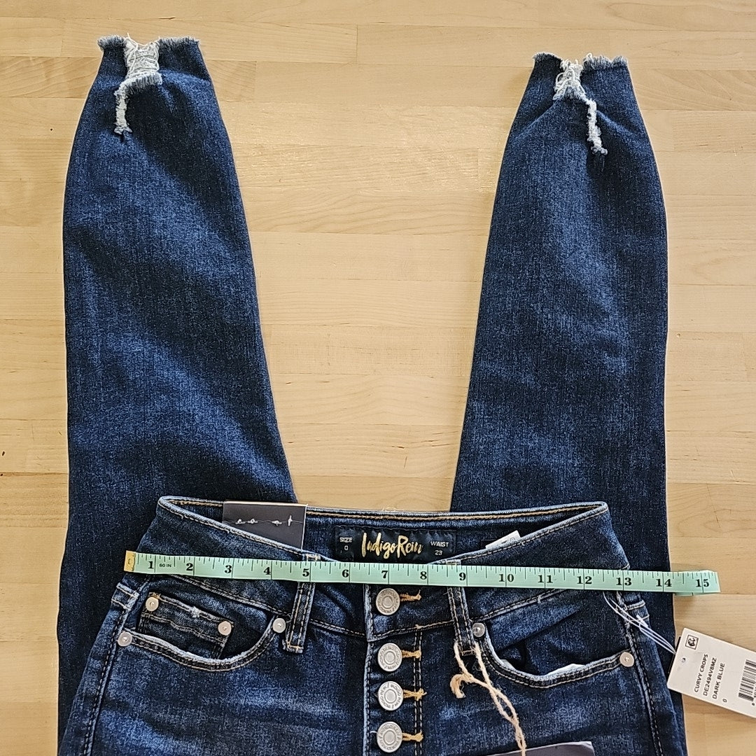 Indigo Rein Juniors' Mid-Rise Distress Curvy Jeans
