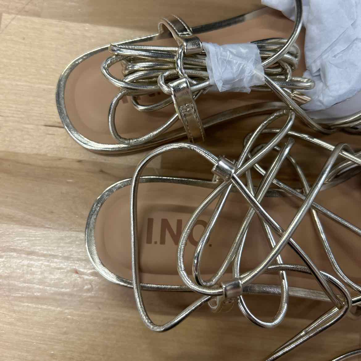 I.n.c. International Concepts Women's Kharmaa Lace-up Flat Sandals - Gold - 7.5