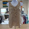 White House Black Market Size S Beige Silk Preloved Sleeveless