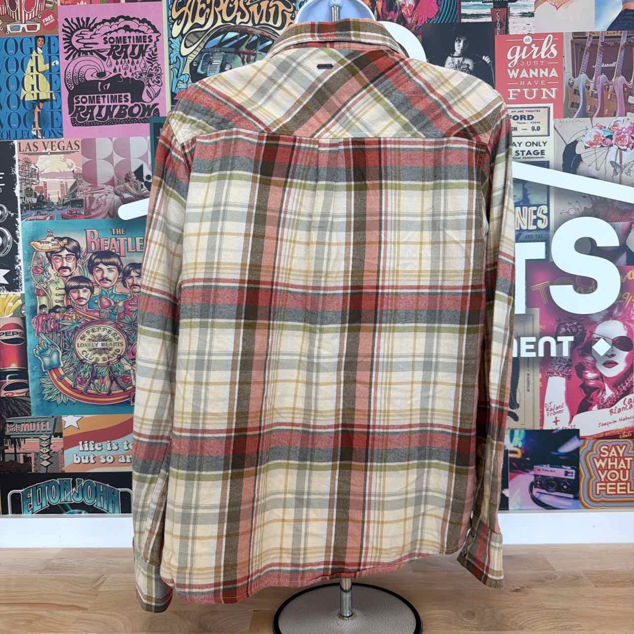 O'Neil Size XS Logan Plaid Cotton Flannel Button-Front Shirt