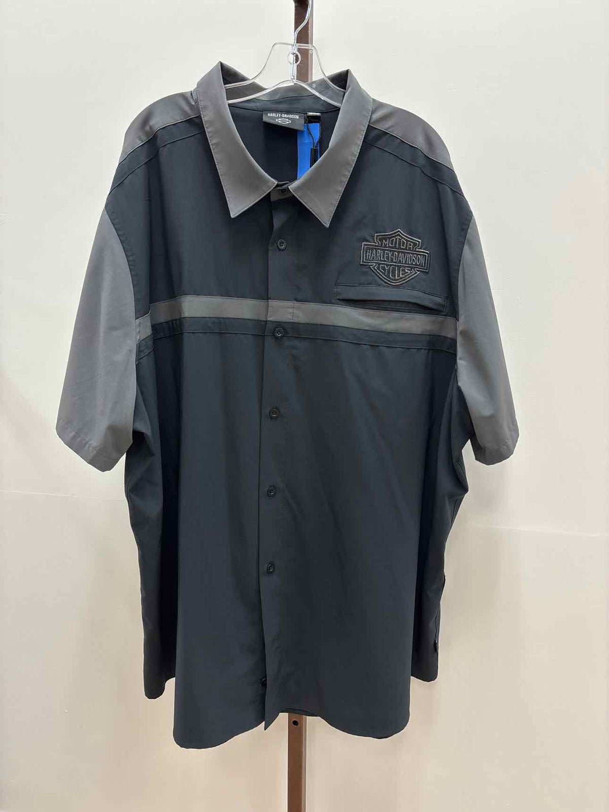 Harley Davidson Size 4X Gray/Black New MENS Short Sleeve Shirt