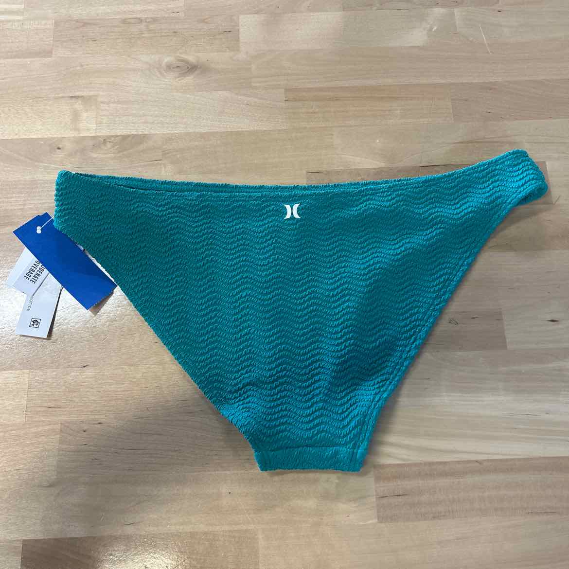 Hurley Size L Green Ribbed New Swimsuit Bottom