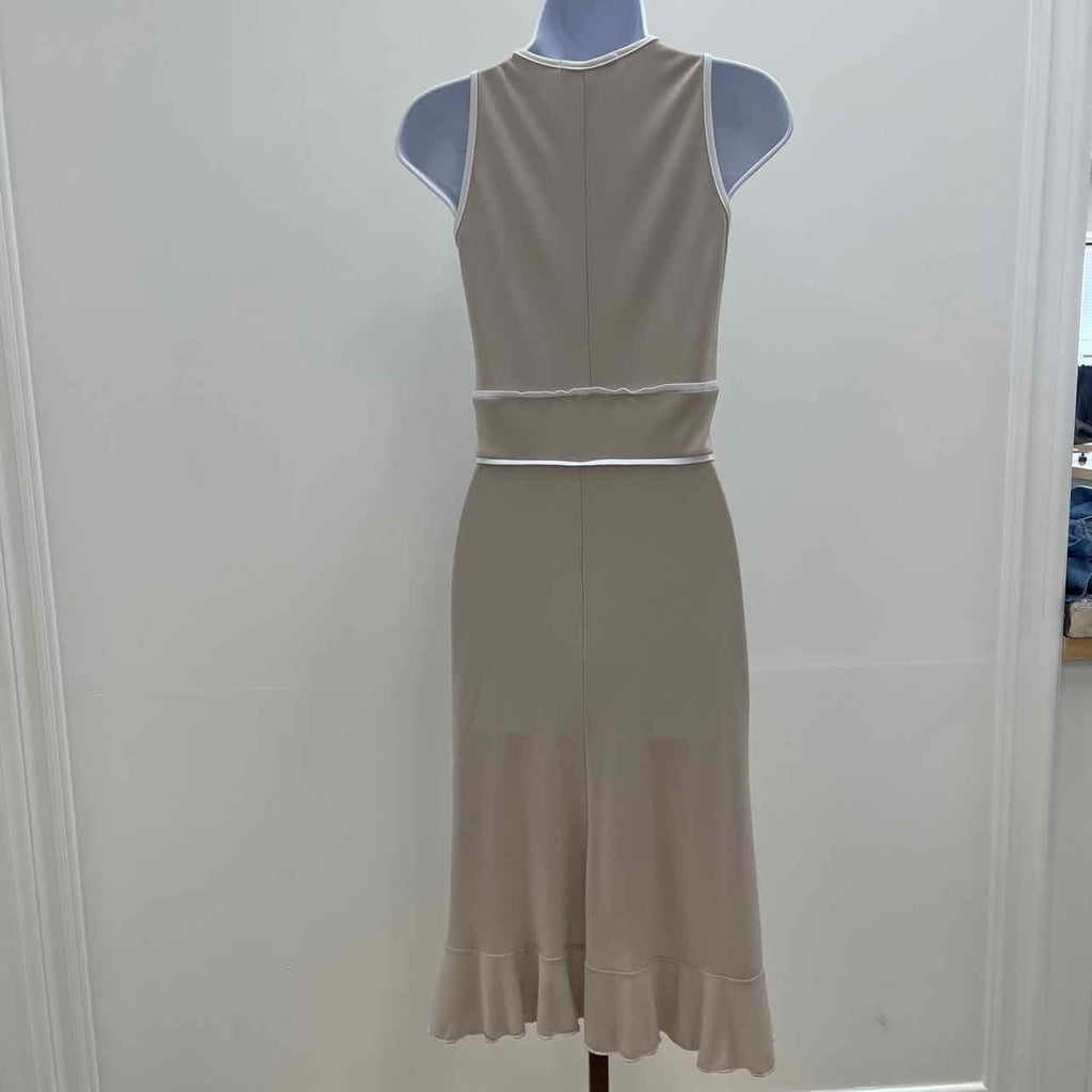 White House Black Market Size XS Tan/Cream Dress