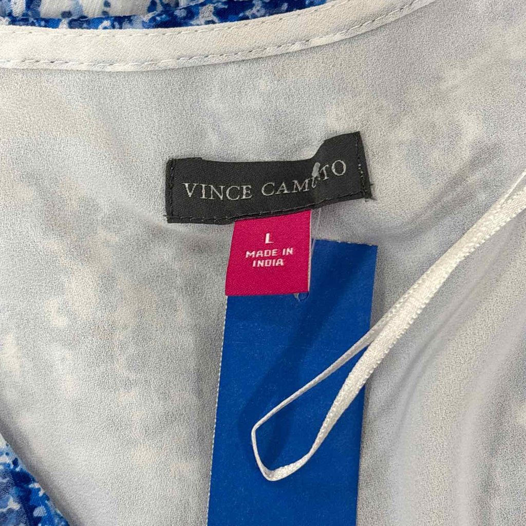 Vince Camuto Size L Ballon Sleeve Wrap Blouse