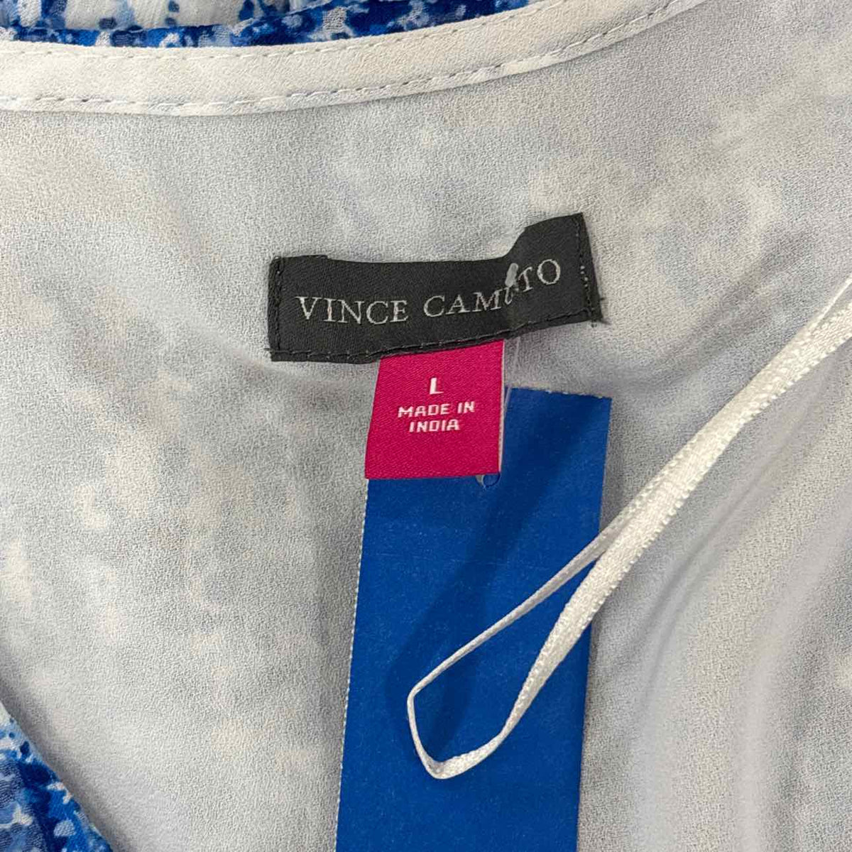 Vince Camuto Size L Ballon Sleeve Wrap Blouse