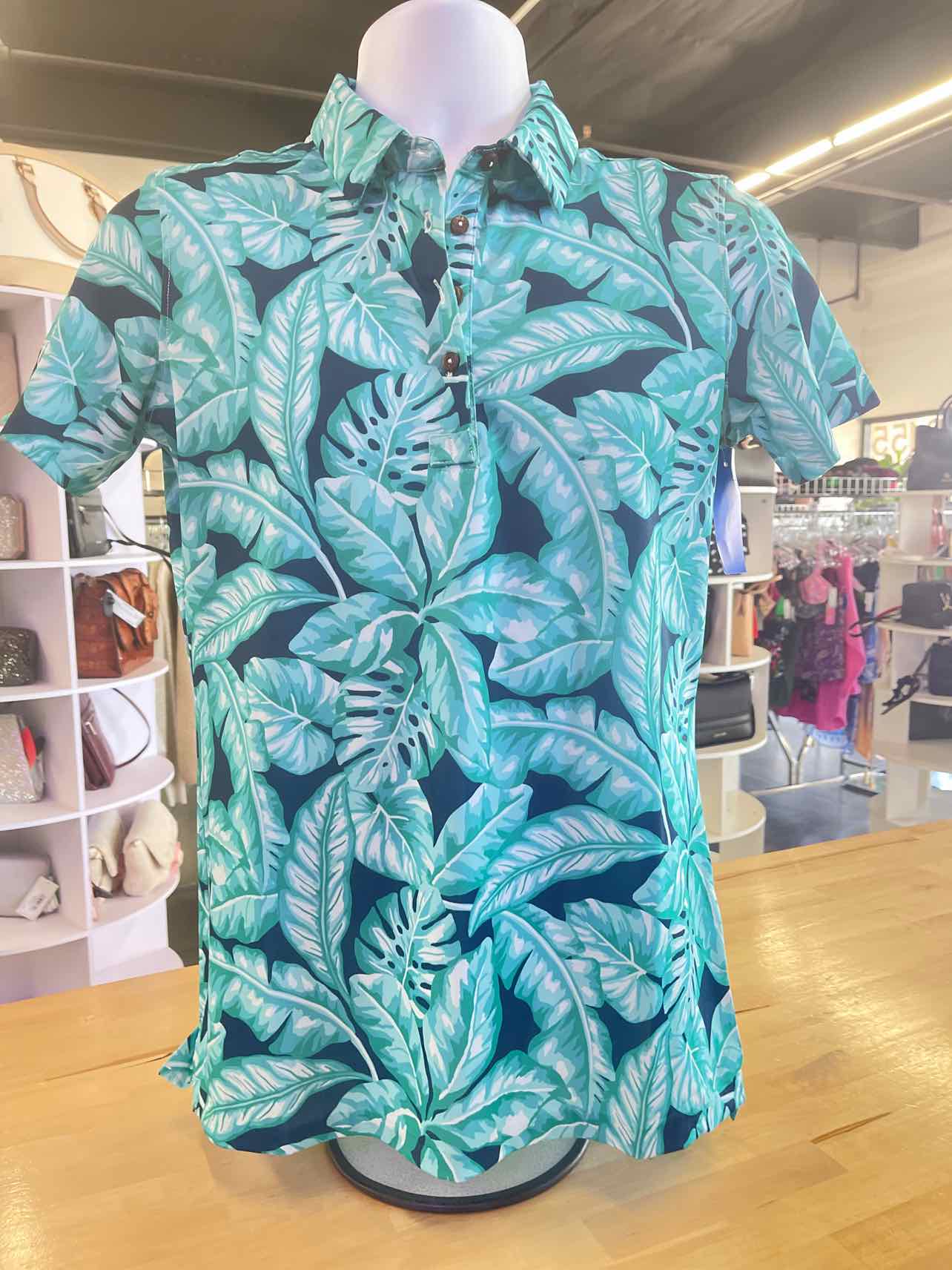 Kenny Flowers Size L Blue green Preloved Polo