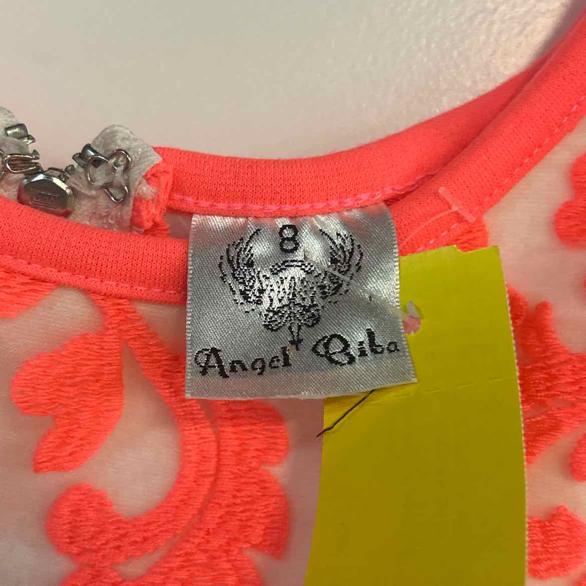 Angel Biba Size 8 White Peach Preloved Dress
