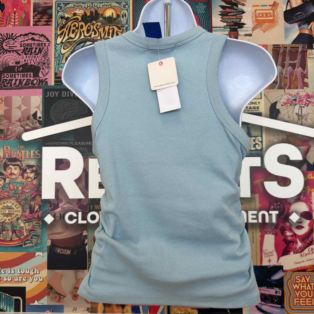 Rebellious One Size S Side Ruched Muscle Tank Top