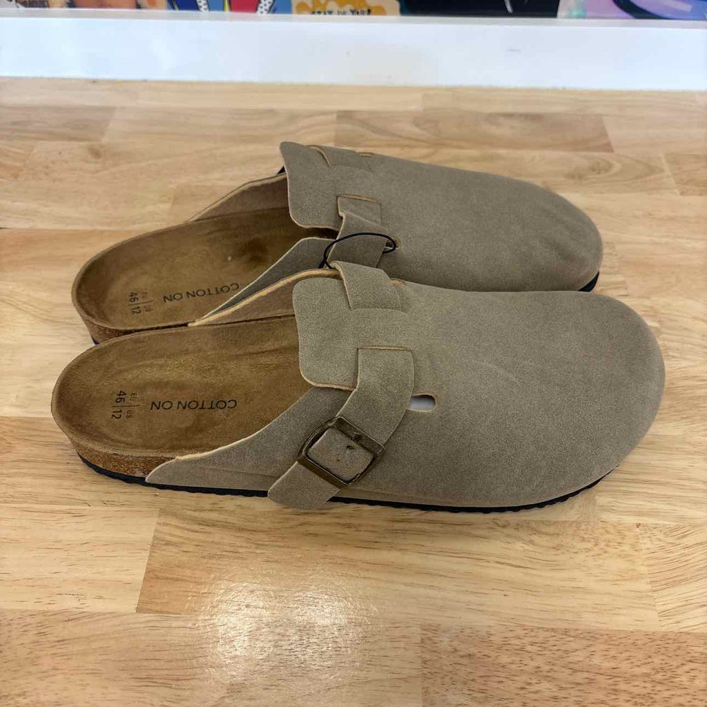 Cotton on Closed Toe Buckle Slide - Taupe