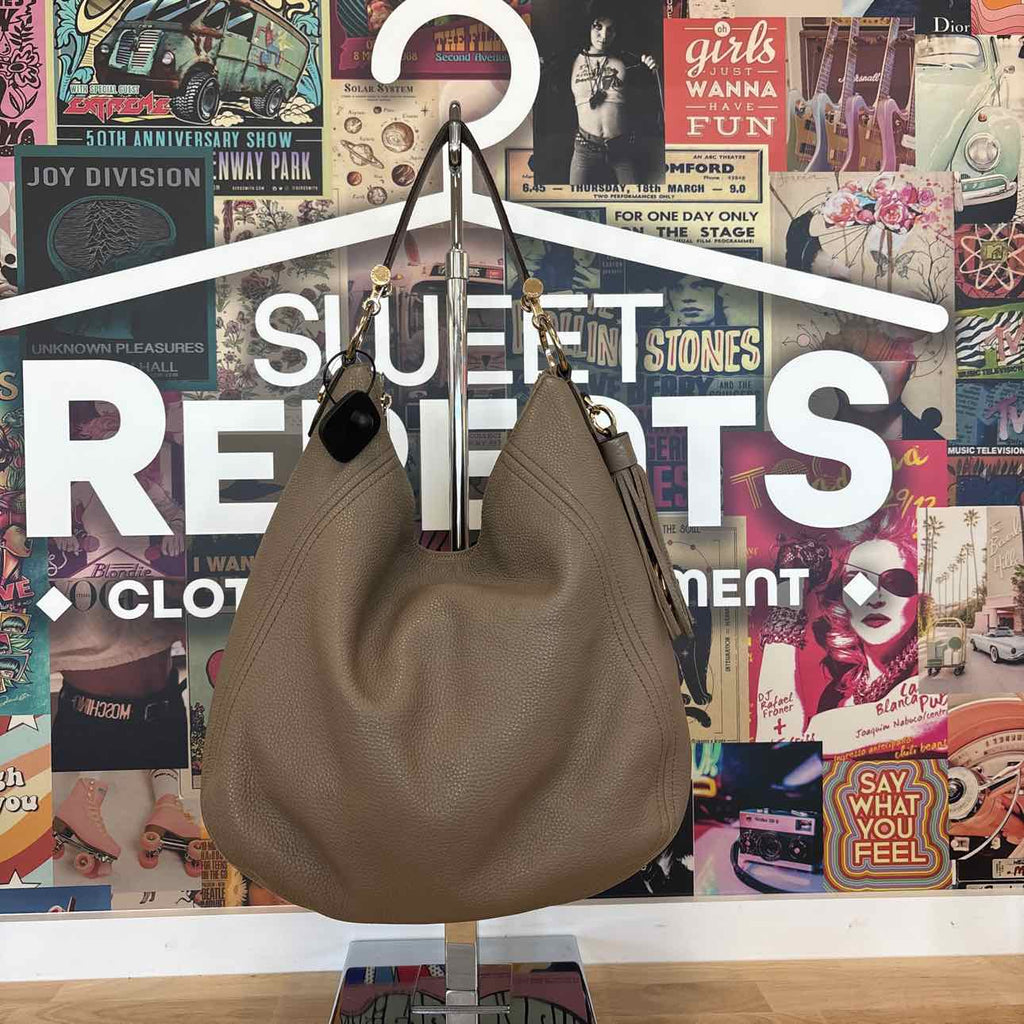 Michael Kors Taupe Pebbled Leather Preloved Handbag