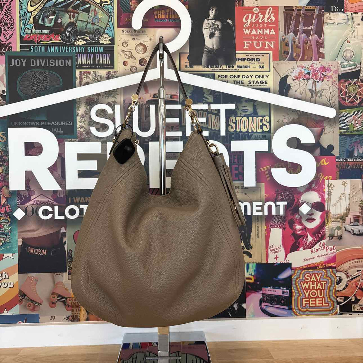 Michael Kors Taupe Pebbled Leather Preloved Handbag