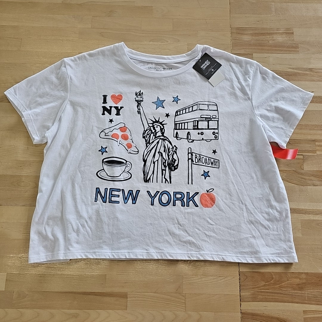 Grayson Threads, the Label Juniors' New York Graphic-Print Tee