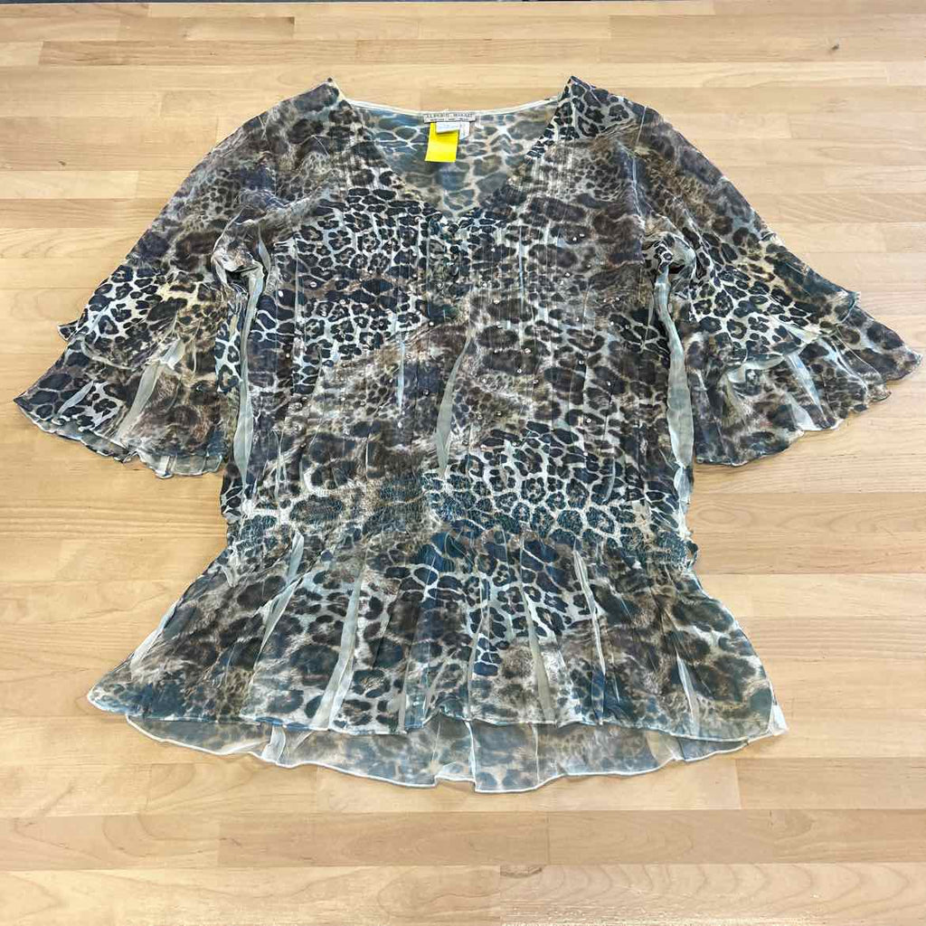 Alberto Makali Size L Green/Brown Blouse