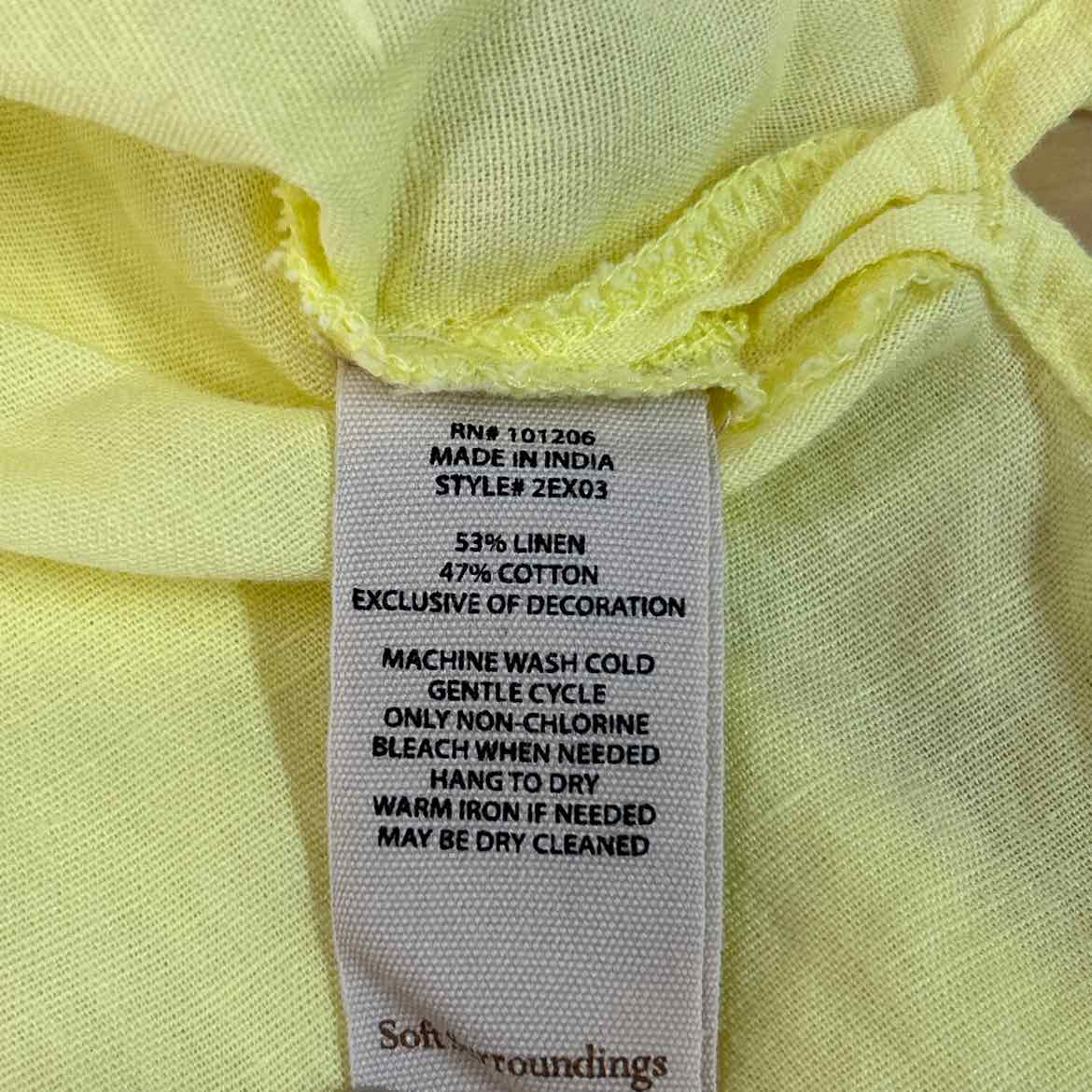 Soft Surroundings Size L Yellow Preloved Button Down LS