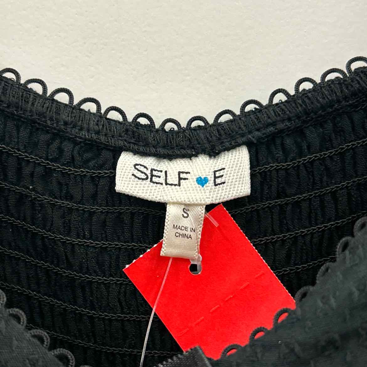 Self Esteem Juniors Textured Smocked-Back Empire-Waist Dress - Black