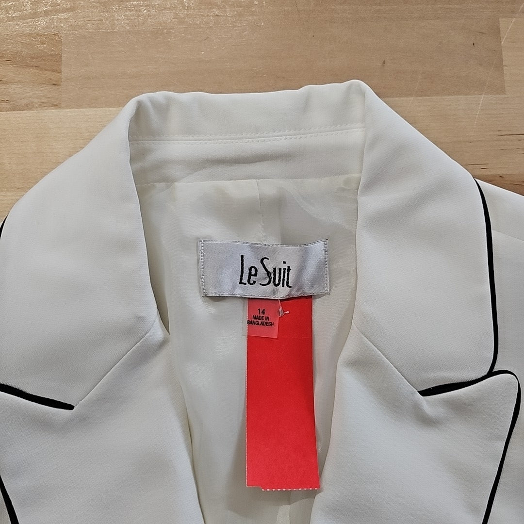 Le Suit Size 14 White & Black New Blazer
