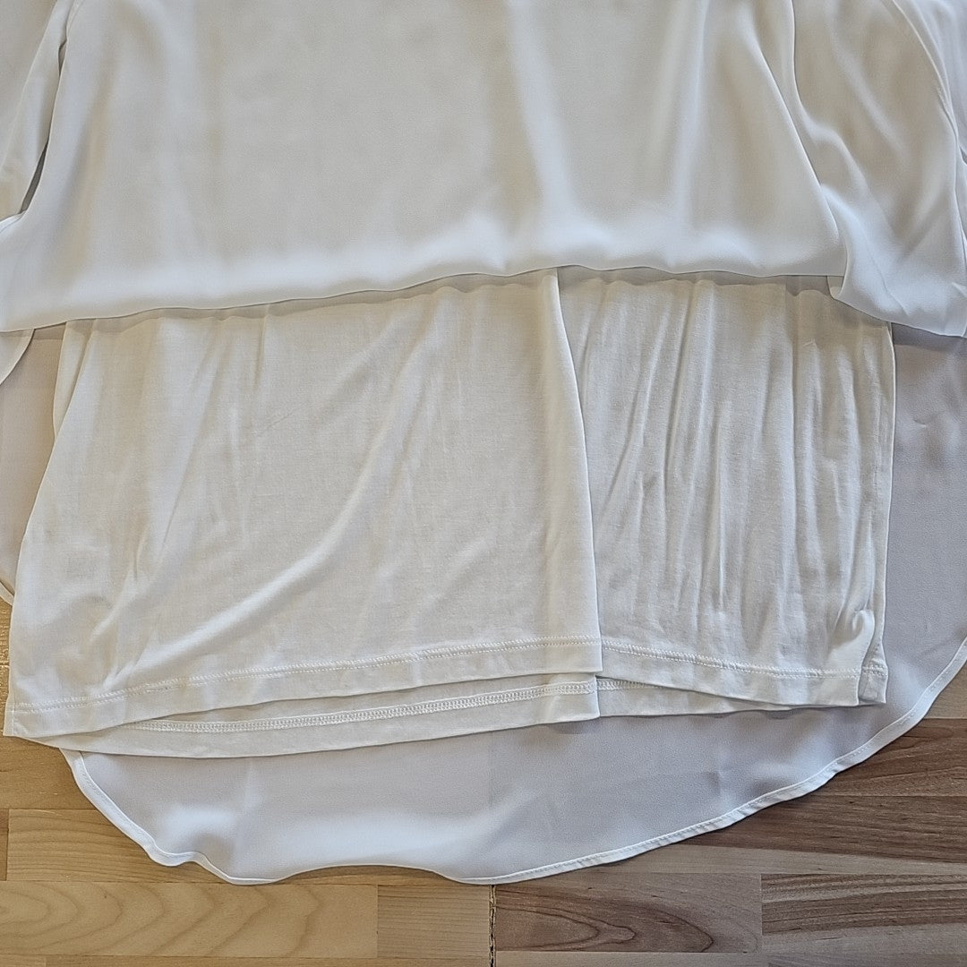 Ann Taylor Size L White Blouse